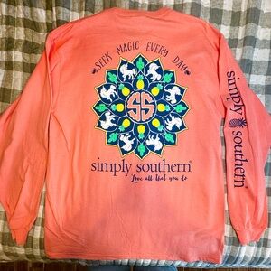 Simply Southern Peach Cotton Shirt